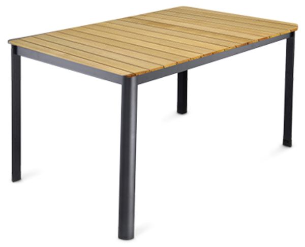 Aluminiowy stół ogrodowy Belavi drewniany blat 150 x 90cm Nowy