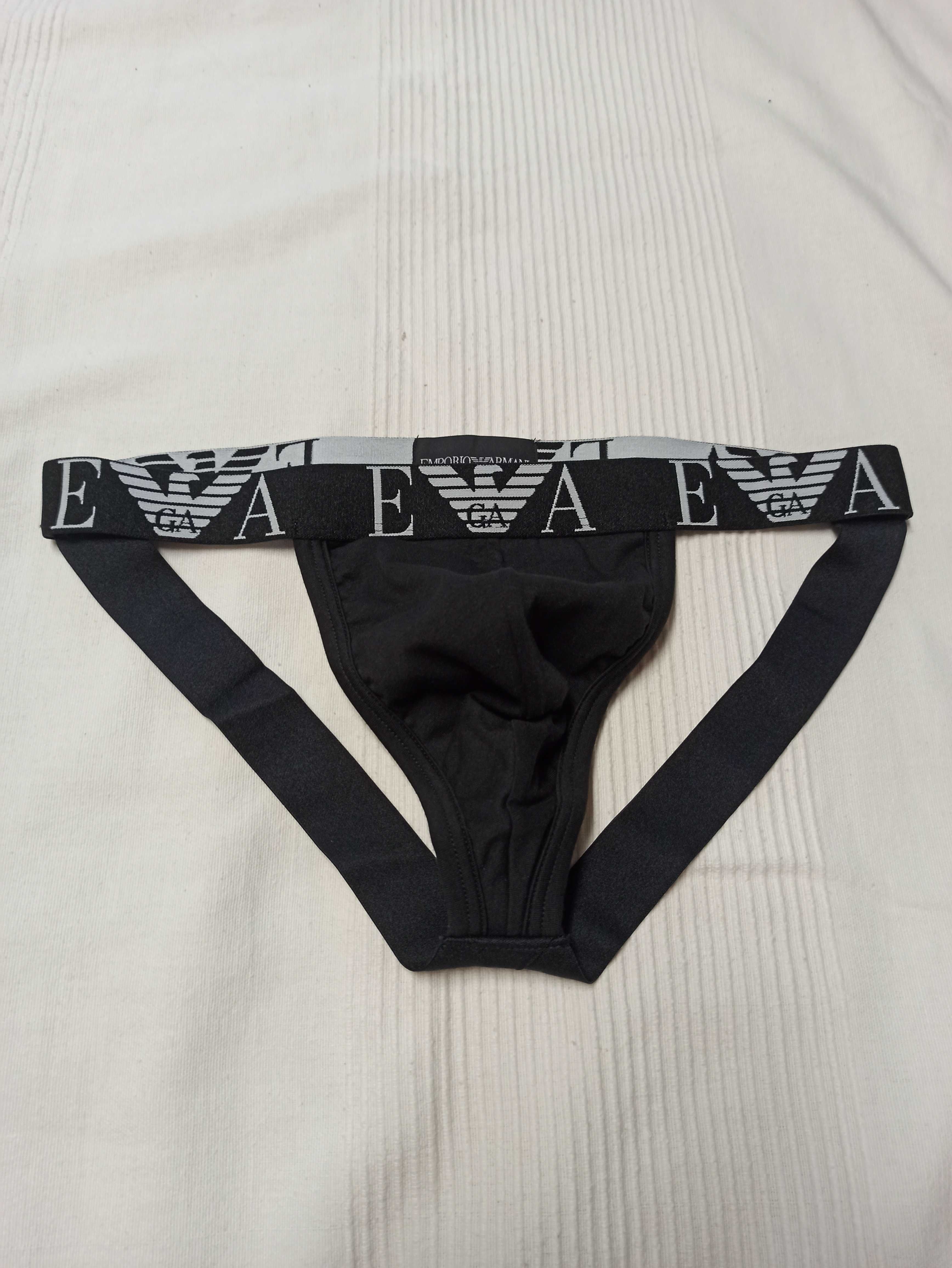 Jockstrapy czarne Emporio Armani rozm M bielizna męska jockstrap sport