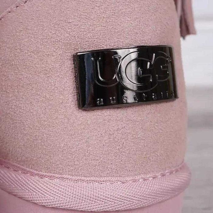 Уггі жіночі шкіряні на овчині Ugg Australia рожеві з напиленням 36-41р