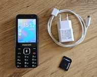 Telefon Maxcom MK281 4G KaiOS ładowarka samsung + karta GoodRAM 32BG