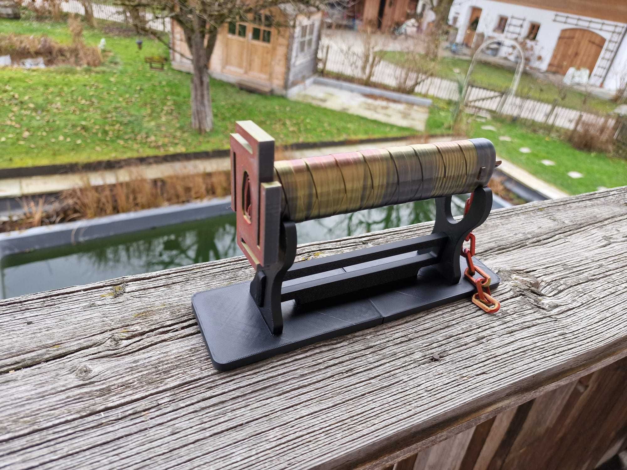 katana com corrente imprimido 3d