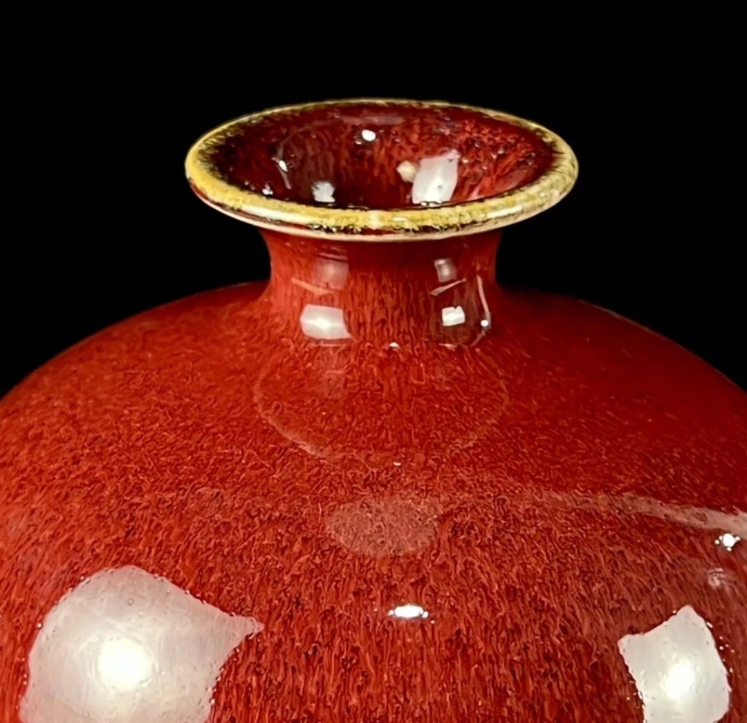 Vaso porcelana sec18 vermelho sangue de boi