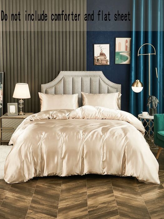 Poszewka Na Kołdrę I 2 Poduszki Imitacja Jedwabiu