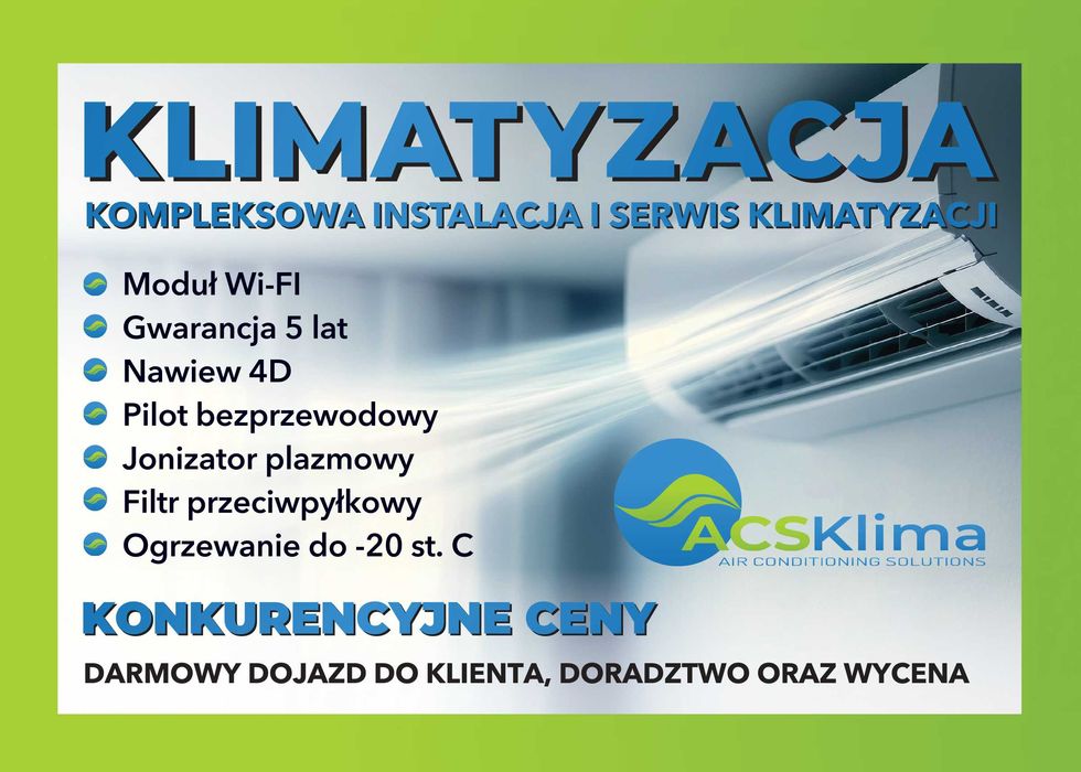 Ekonomiczne ogrzewanie, chłodzenie - montaż klimatyzacji domowej.