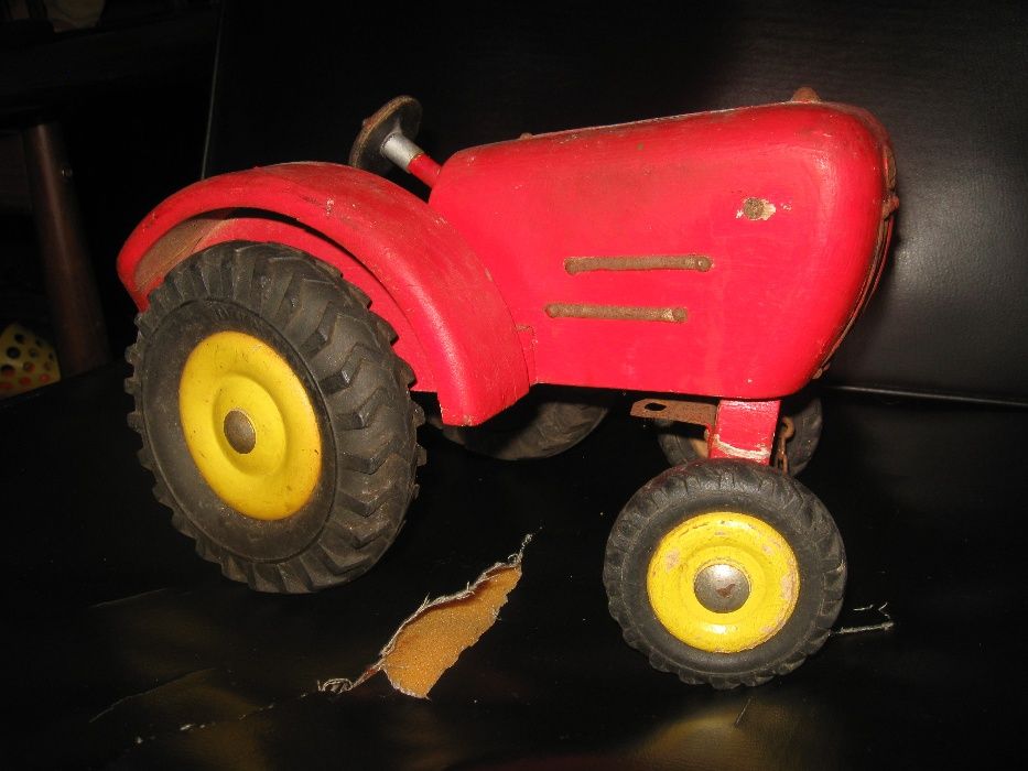 Traktor drewniano metalowy stary lata 50te 20wiek ANTYK