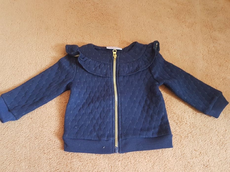 Bluza granatowa ze złotym zamkiem dla dziewczynki 74