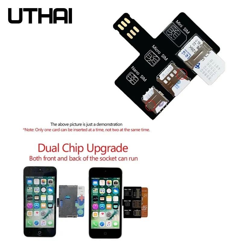 UTHAI T10 для iPhone SIM-карты 4 в 1 внешний слот для карт адапт