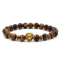 Bransoletka męska Lew-  Złoto Tiger Eye