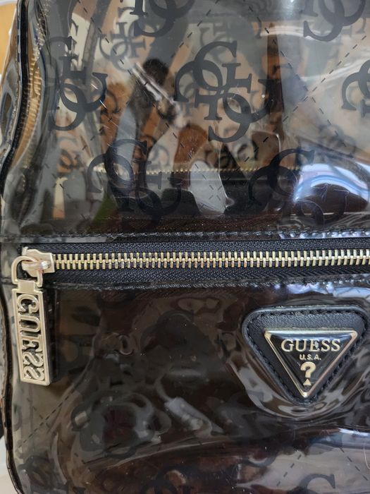 Mochila Guess preta transparente