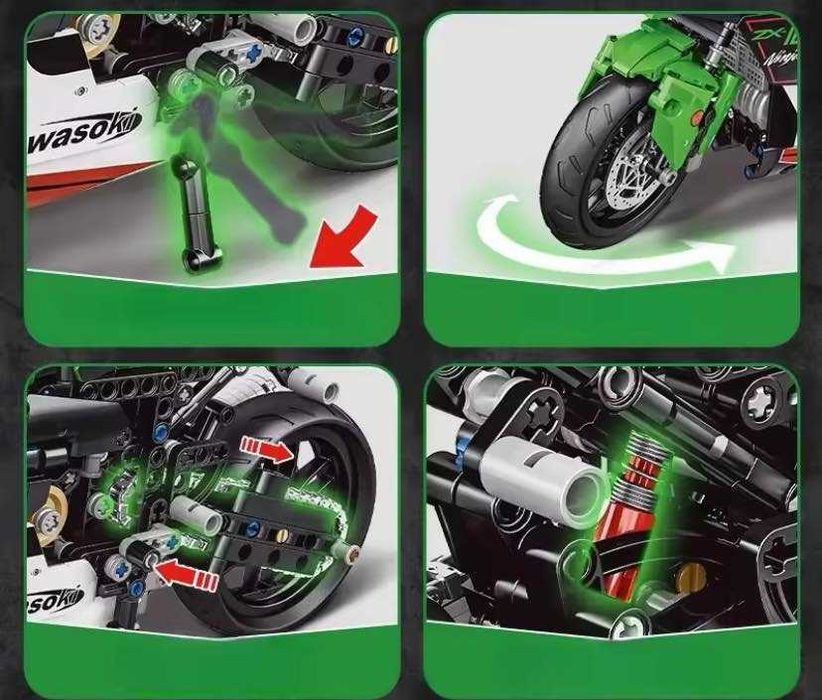 Klocki wzór LEGO Kawasaki Ninja ZX10R Motocykl Prezent ŚcigaczSportowy