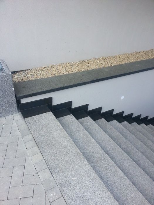 Stopnie Granitowe Schody Szary Granit 150x33x2cm Płomień jak Strzegom