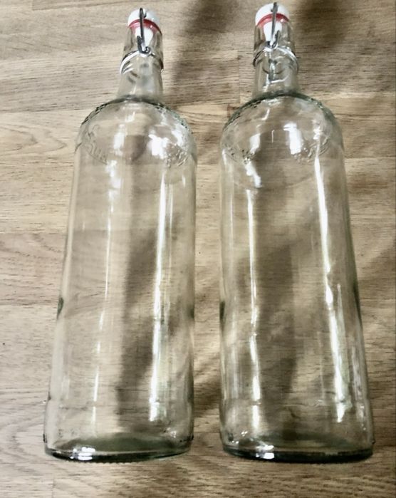 Butelki litrowe z kapslem do nalewek, lemoniady,soków - 6 szt