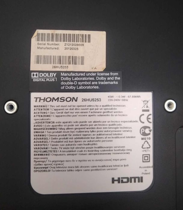 Monitor THOMPSON 26cali