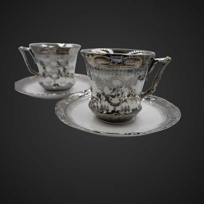 Filiżanki przedwojenne Königszelt Silesia srebrne gody  B41/050102