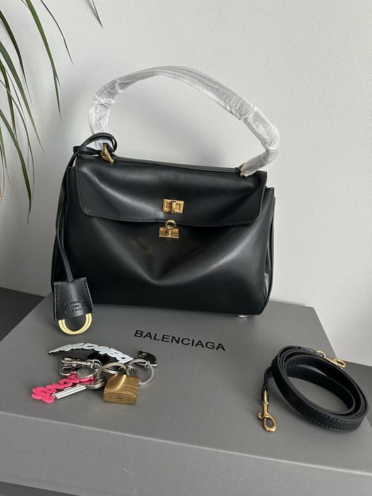 Сумка баленсіага родео balenciaga rodeo чорна шкіряна кожанная