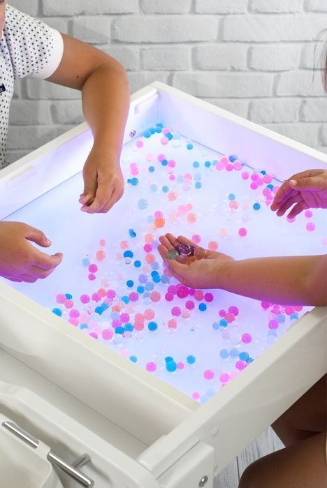 Дитячий столик з підсвіткою лед пісочниця монтесорі световой детский