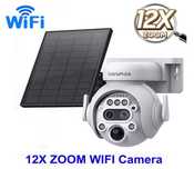 Зовнішня Wi-Fi камера SHIWOJIA 12X Zoom 8MP сонячна панель ак 7800 mAh