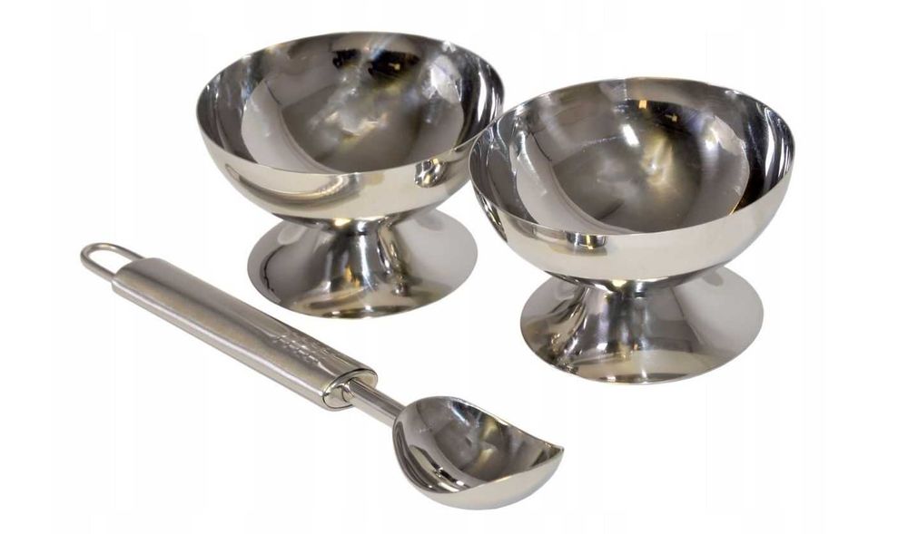 Zestaw do Serwowania Lodów Łyżka + Pucharki WYPRZEDAŻ