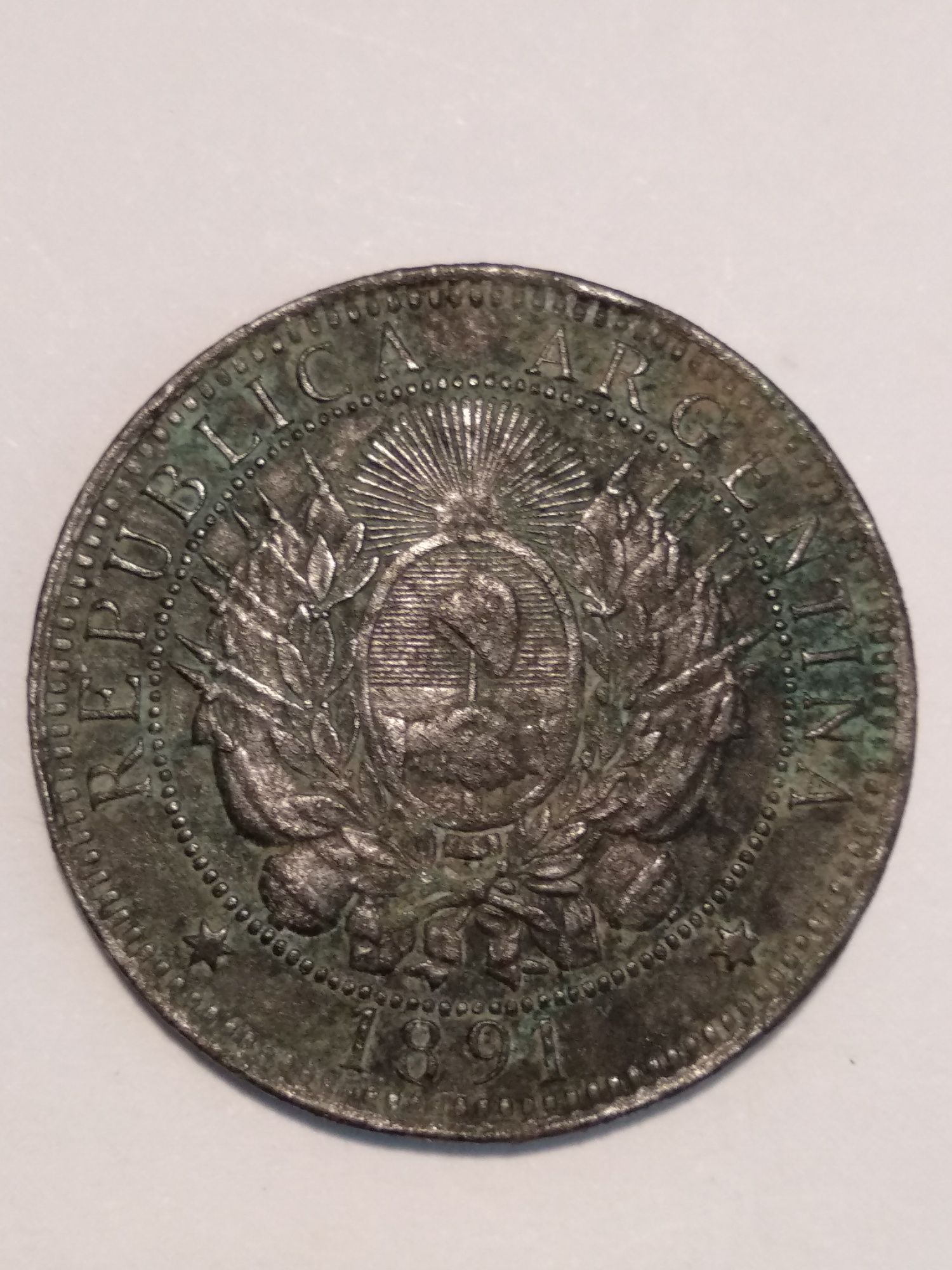 Moeda de 2 centavos 1891 Argentina