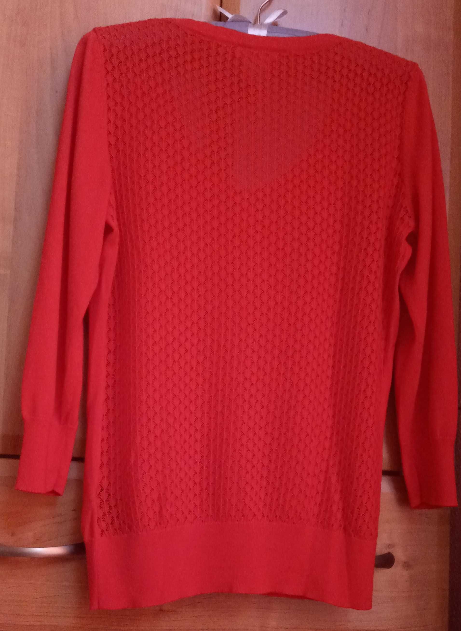 Sweterek H&M rozpinany, rozm M, kolor Czerwony, Nowy.