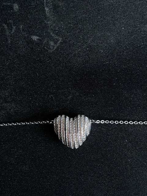 Женская цепочка с фиксированным кулоном «Сердце» Swarovski