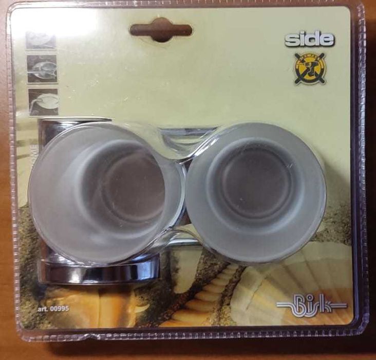 Стакан двойной боковой Bisk (хром)