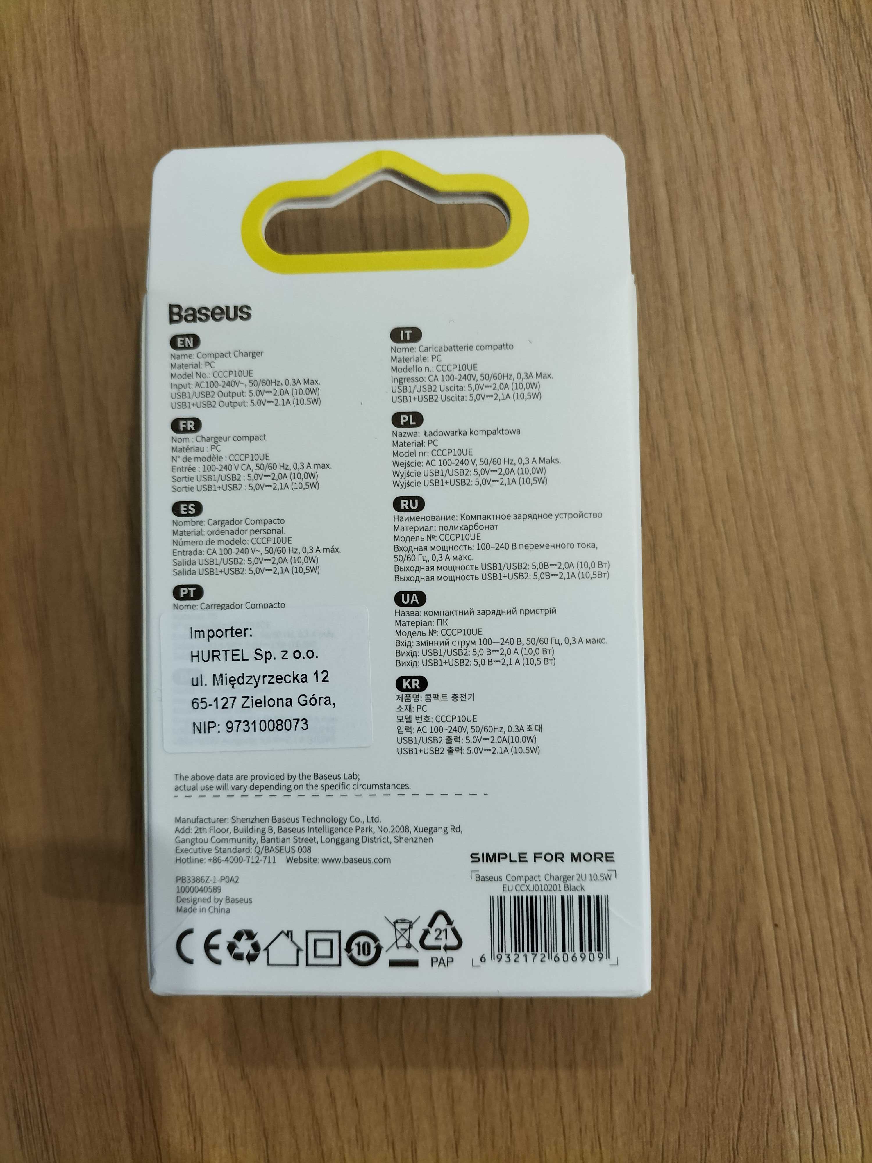Nowa ładowarka Baseus 2x USB 10.5W