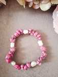 Bransoletka handmade z naturalnych kamieni turkus perły