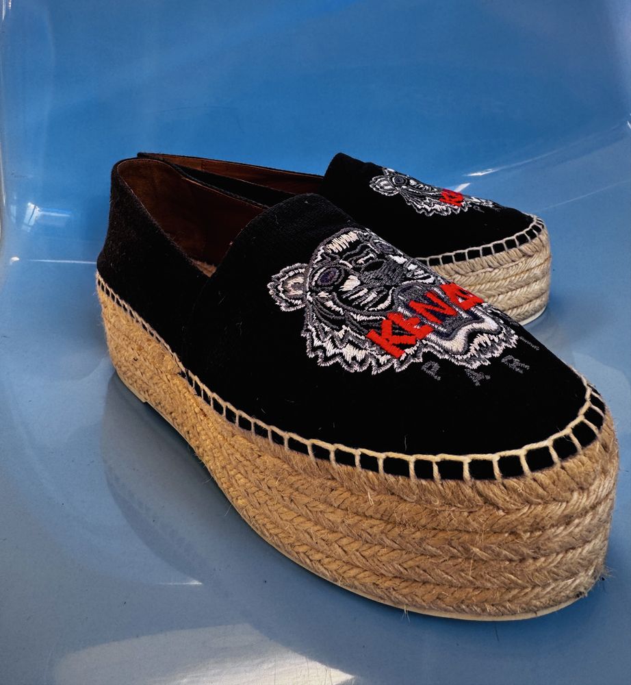 Kenzo 37/38 espadryle na koturnie Tiger Platforms