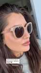 Tory Burch beżowe mleczne transparentne okulary przeciwsłoneczne TY128