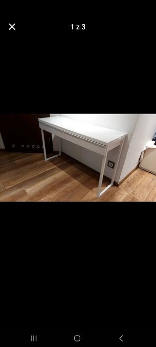 Biurko toaletka Ikea Besta Burs 120x40 białe