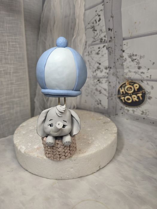 Słonik z balonie. Miś w baloniki dekoracja na tort.