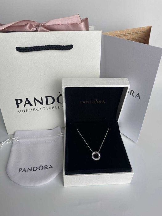 Pandora підвіска з логотипом та паве
