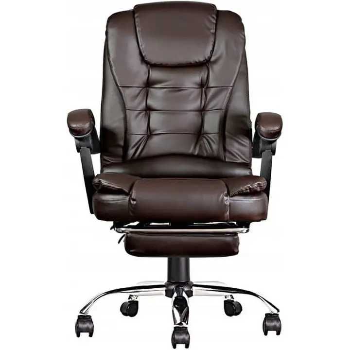 Компютерне крісло + ПІДНІЖКА Крісло офісне BOSS з екошкіри КОРИЧНЕВЕ