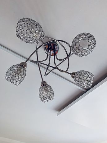 Lampa sufitowa zyrandol 5punktowy krysztalki loft nowoczesny glamour