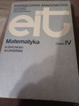 Podręczniki  Akademickie Matematyka część IV