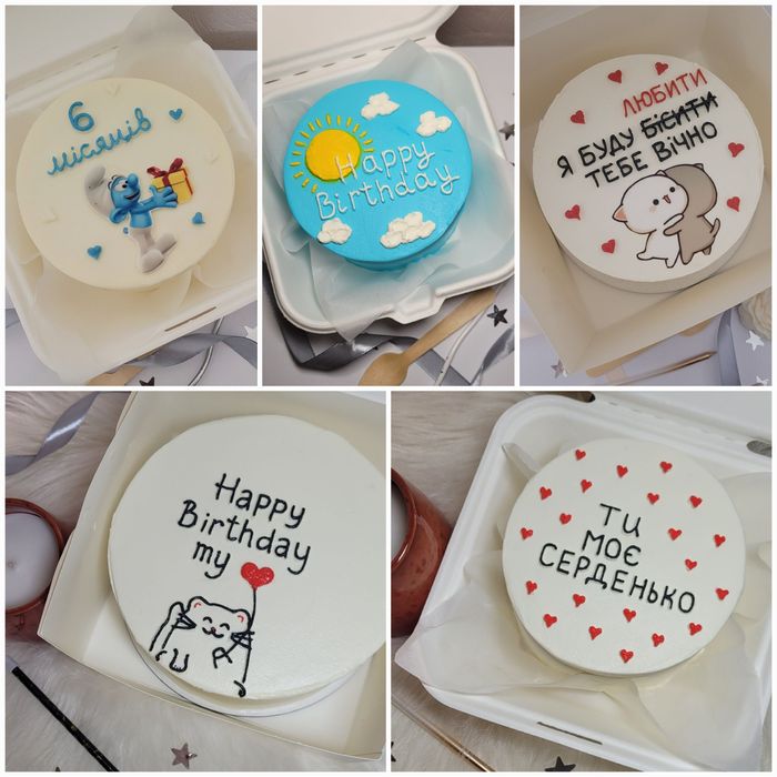 Бенто тортики, торти на замовлення