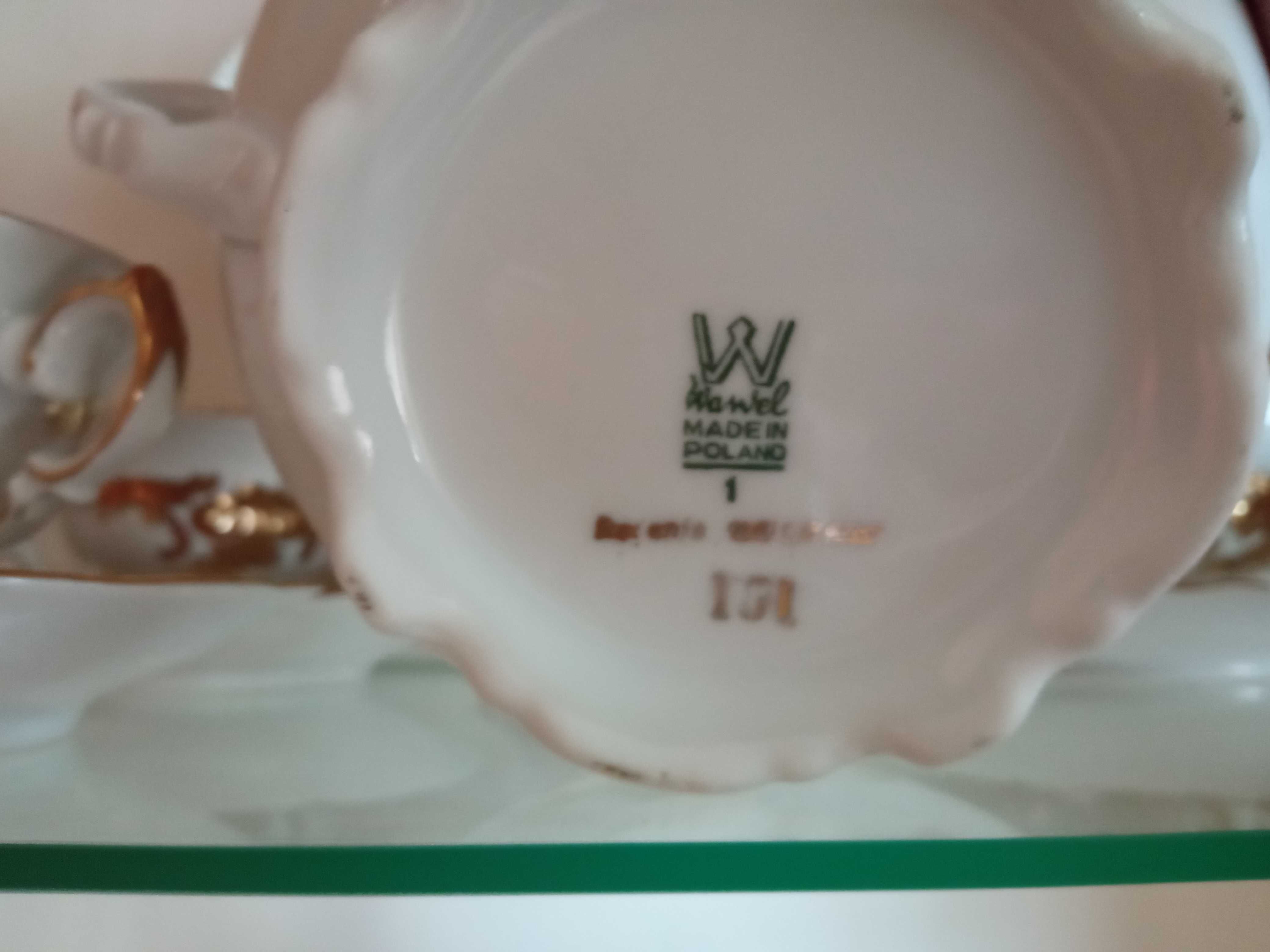 2 x zestaw porcelany / zestaw kawowy pozłacany Wawel