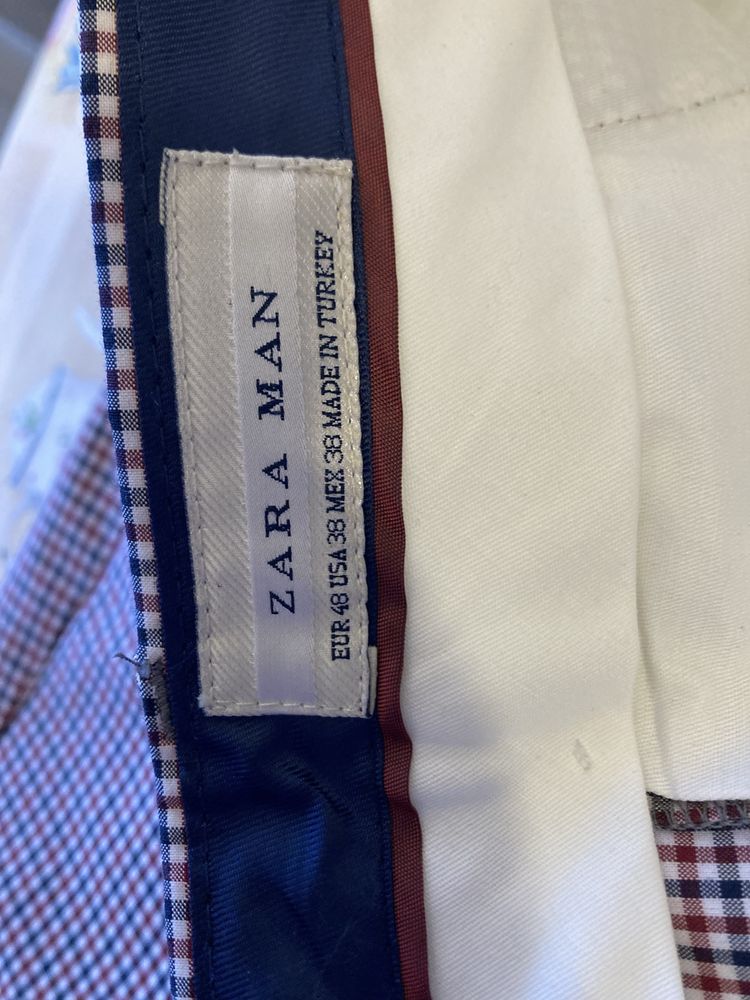 Spodnie w kratkę Zara rozmiar 48