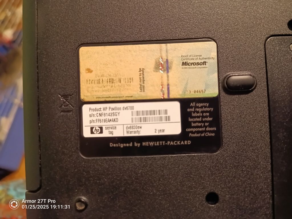 Laptop HP Pavilion dv6700
