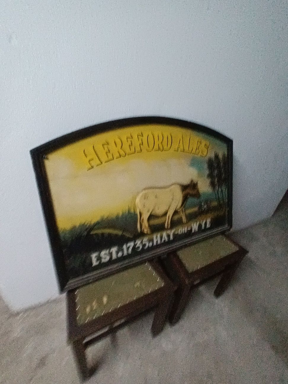 Quadro antigo publicitários de cervejaria 90cm comprimento