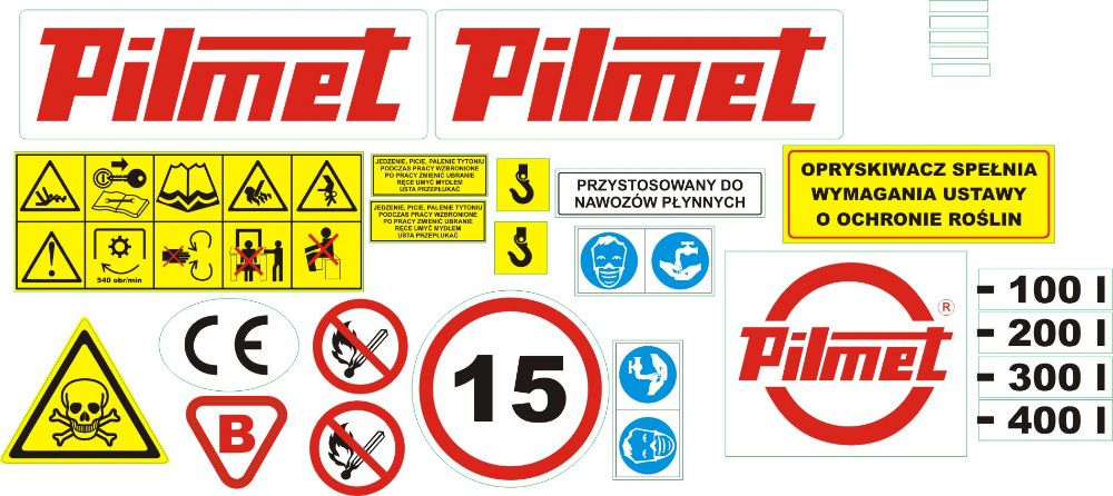 Naklejki Pilmet 1015 Europa 2018 Termit 415 opryskiwacz 615 815