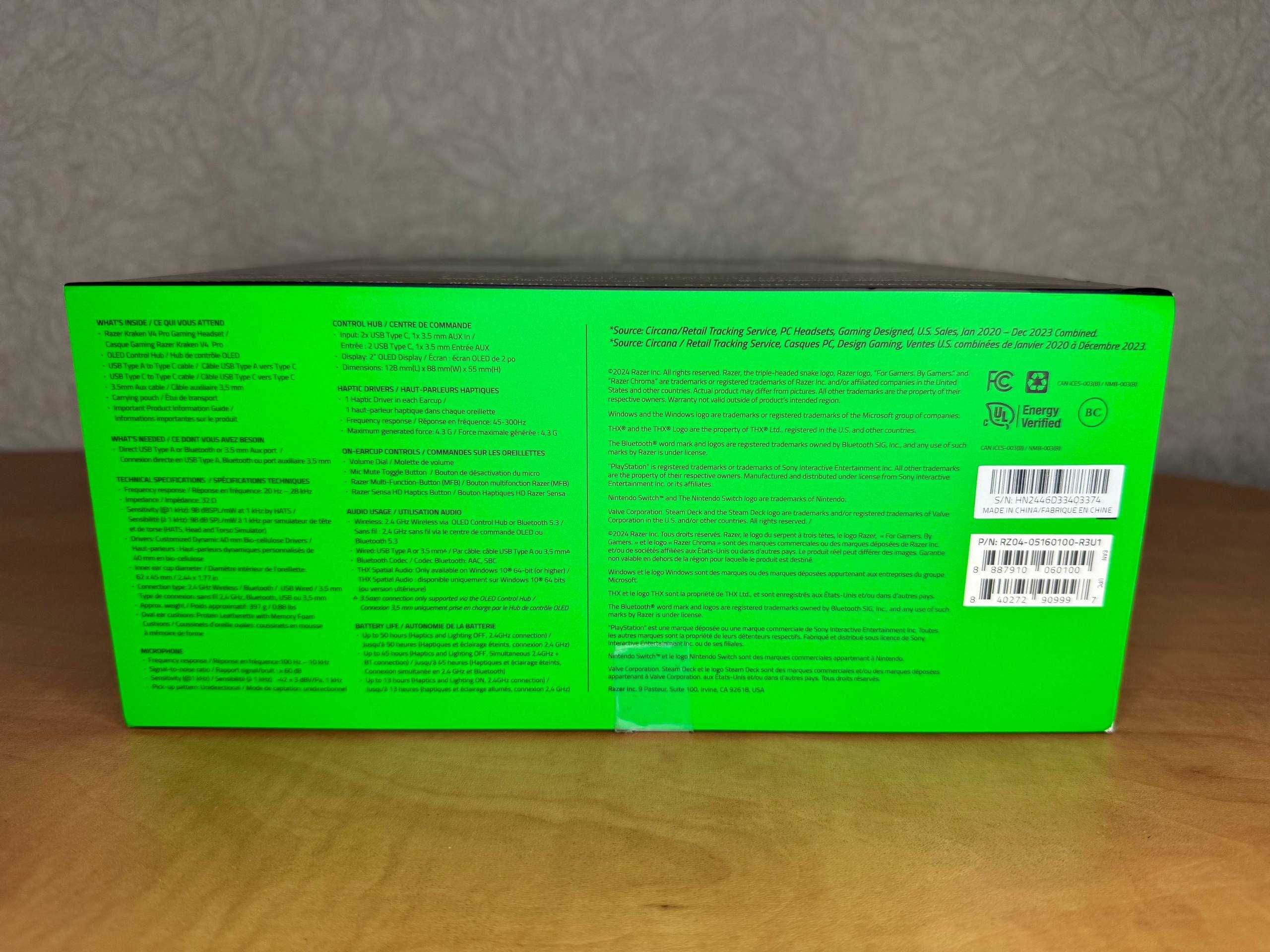 Навушники бездротові Razer Kraken V4 Pro Wireless