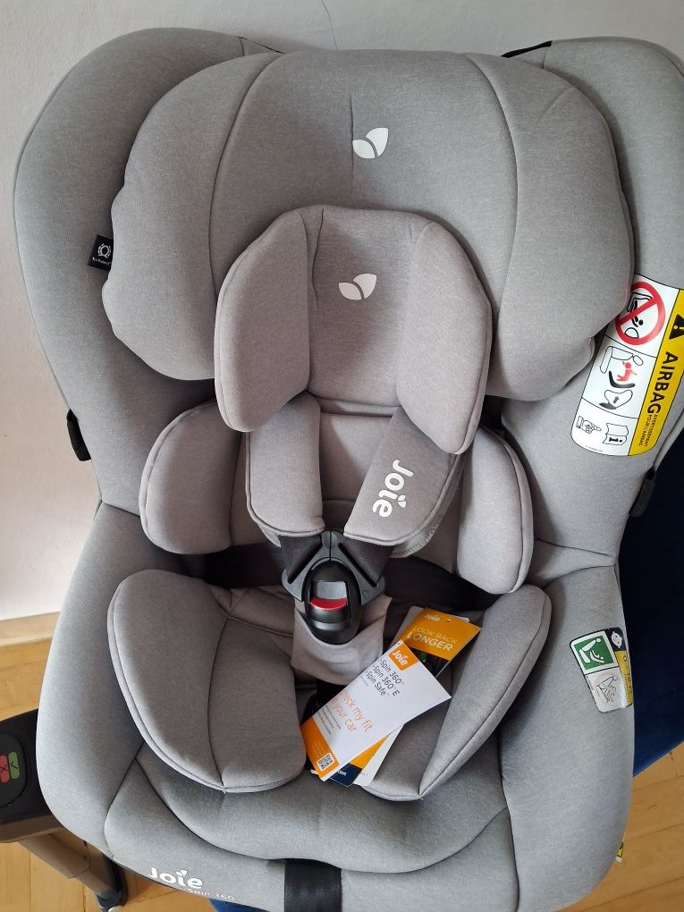 Fotelik Joie Ispin i spin 360 szary gwarancja obrotowy isofix