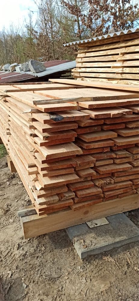 Deska Dębowa 5cm Deska modrzew calówka, świeże, zimowe cięcie