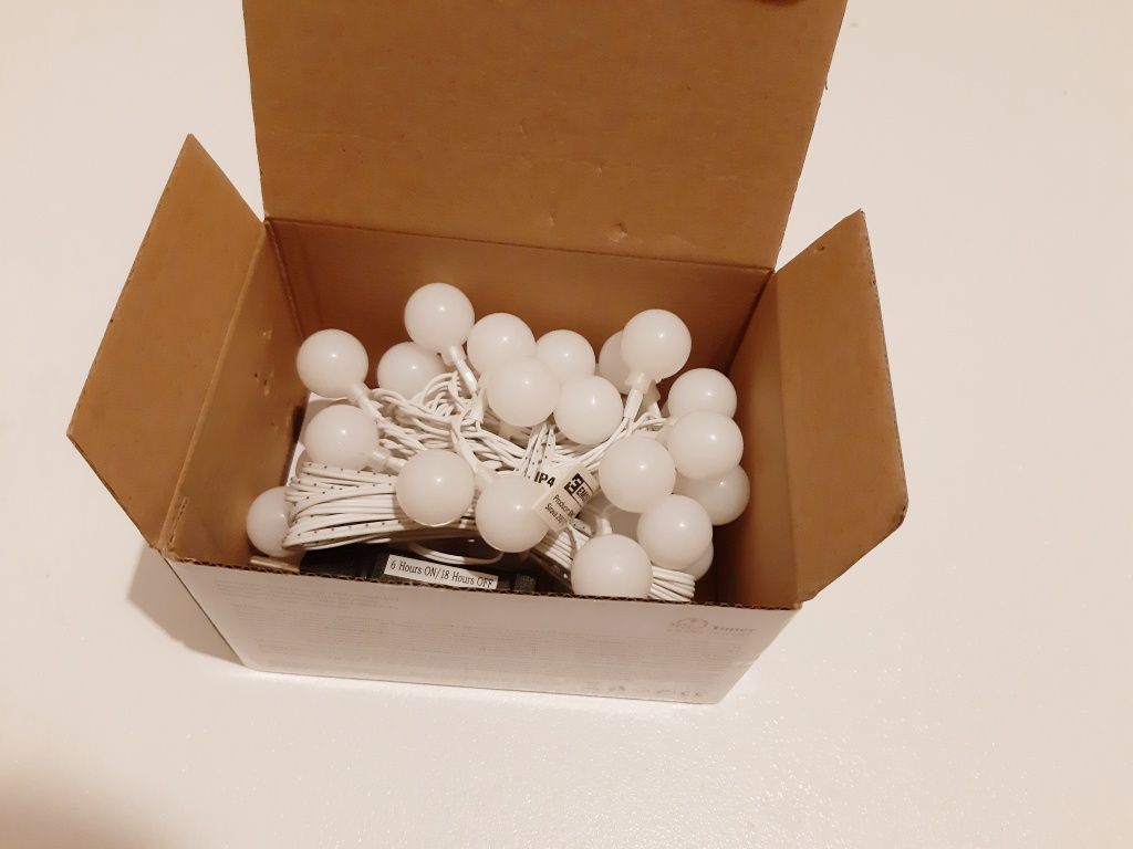 Girlanda świetlna Nowa IP44 biała Timer