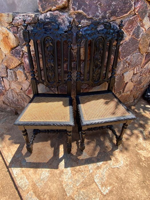 Cadeiras Artesanais Chinesas Séc XIX Madeira exótica Original 1,07 cm