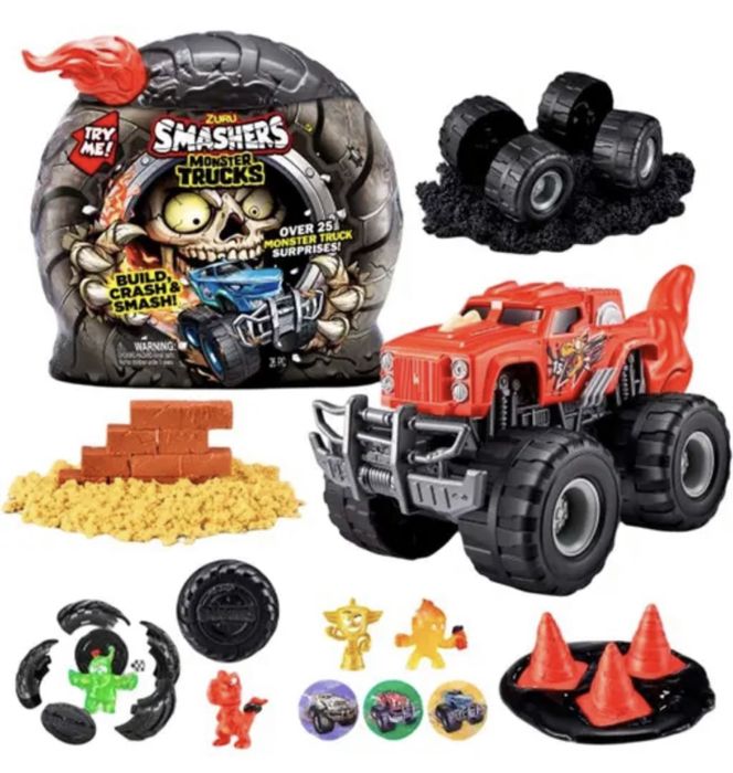 Игровой набор Smashers Monster Wheels Skull truck by ZURU 74103А!