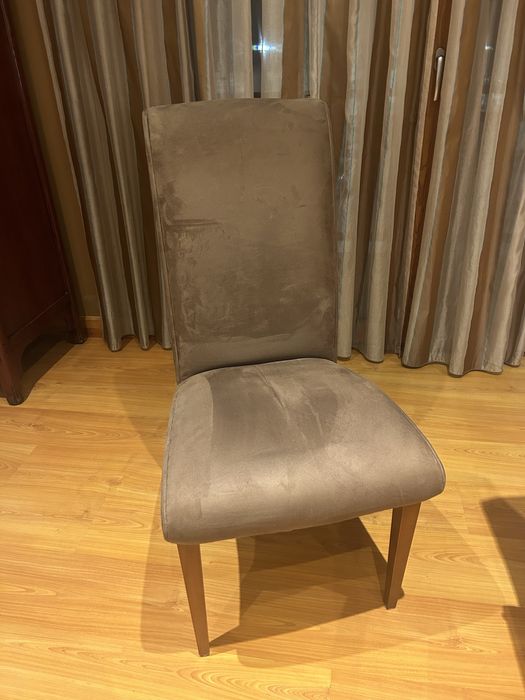 4 cadeiras de sala 2 cores design italiano /cru e marron