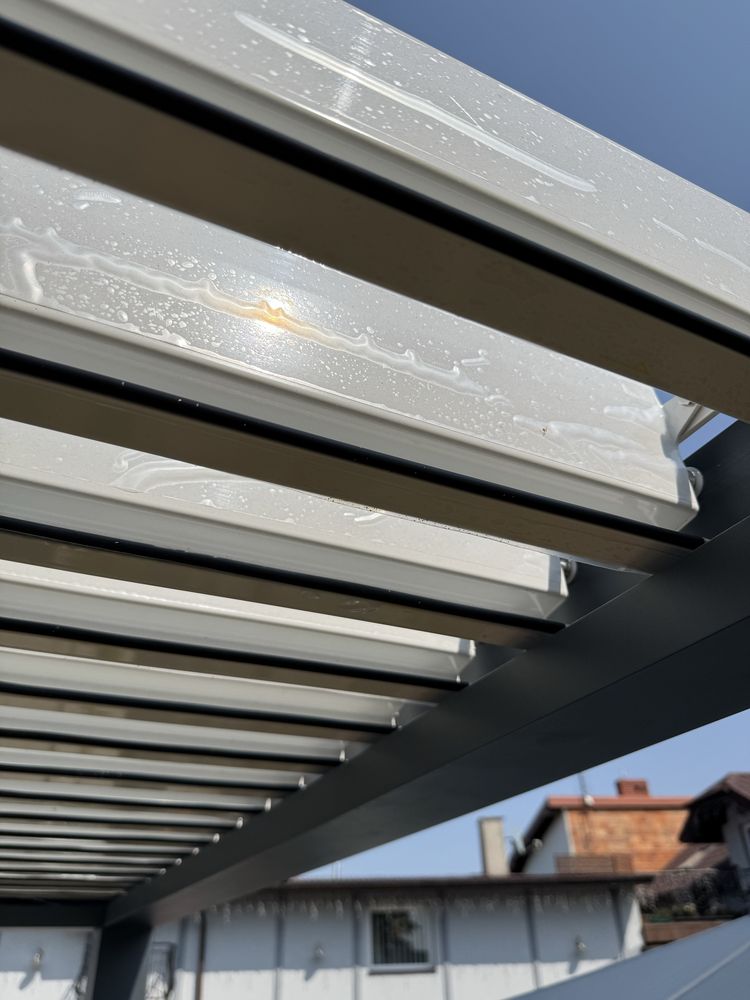 Pergola aluminowa 3x3 3x4 3x5 elektryczna LED RGB biały dach